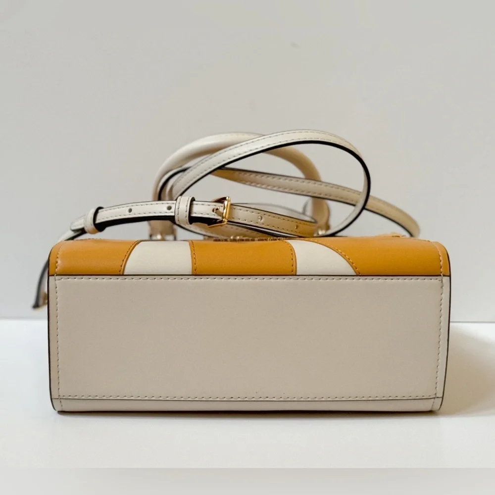 Michael Kors Hamilton Small Satchel Shoulder  Bag Graphic Logo Golden Rod Multi - Picture 7 of 15